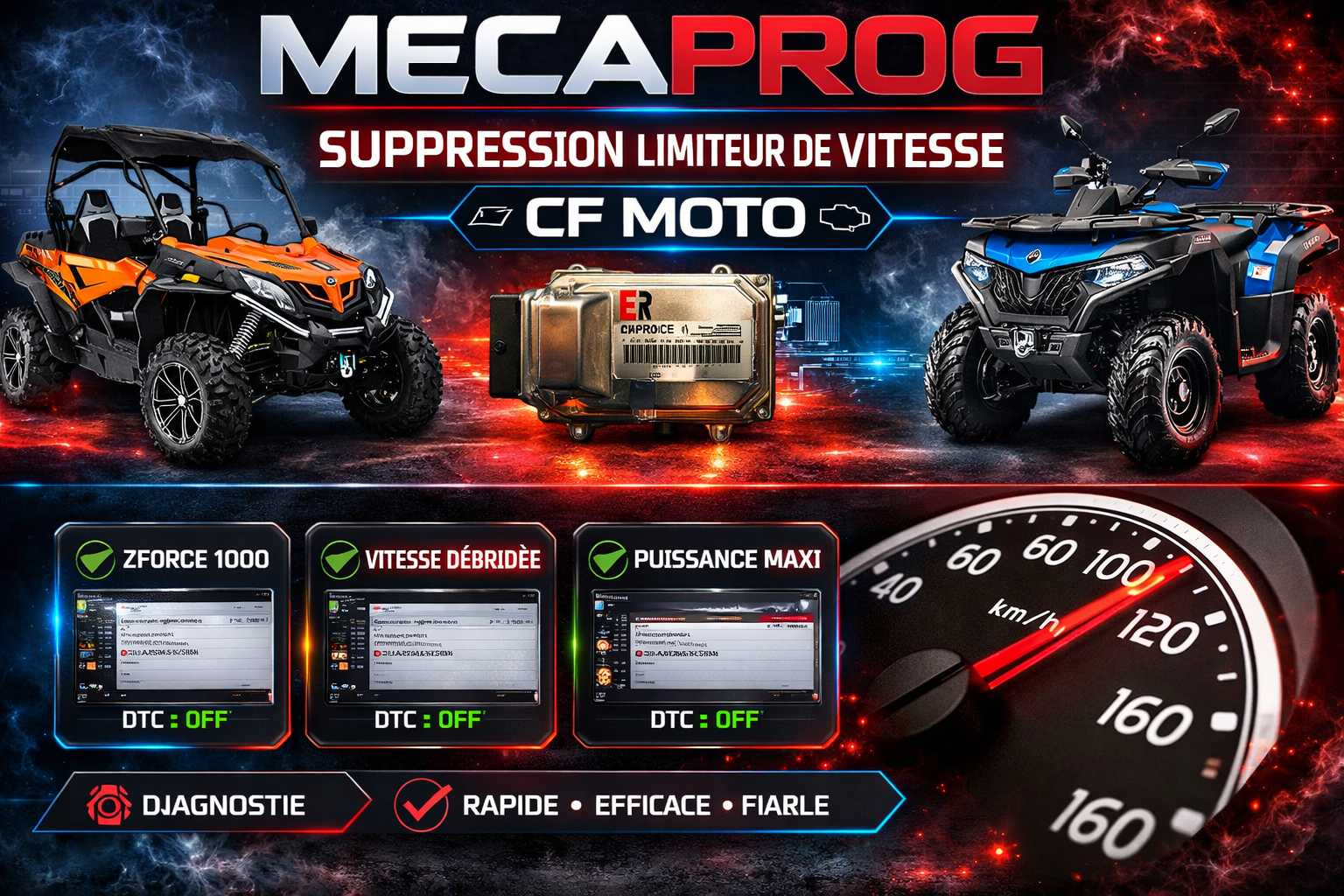 Suppression limiteur de vitesse CF Moto, débridage cf-moto, z-force Guadeloupe